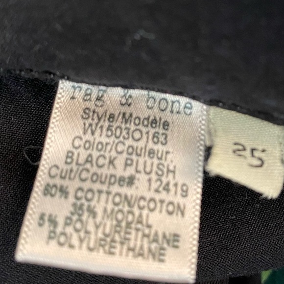 Rag & Bone Black Plush Leggings size 25 - Picture 8 of 8